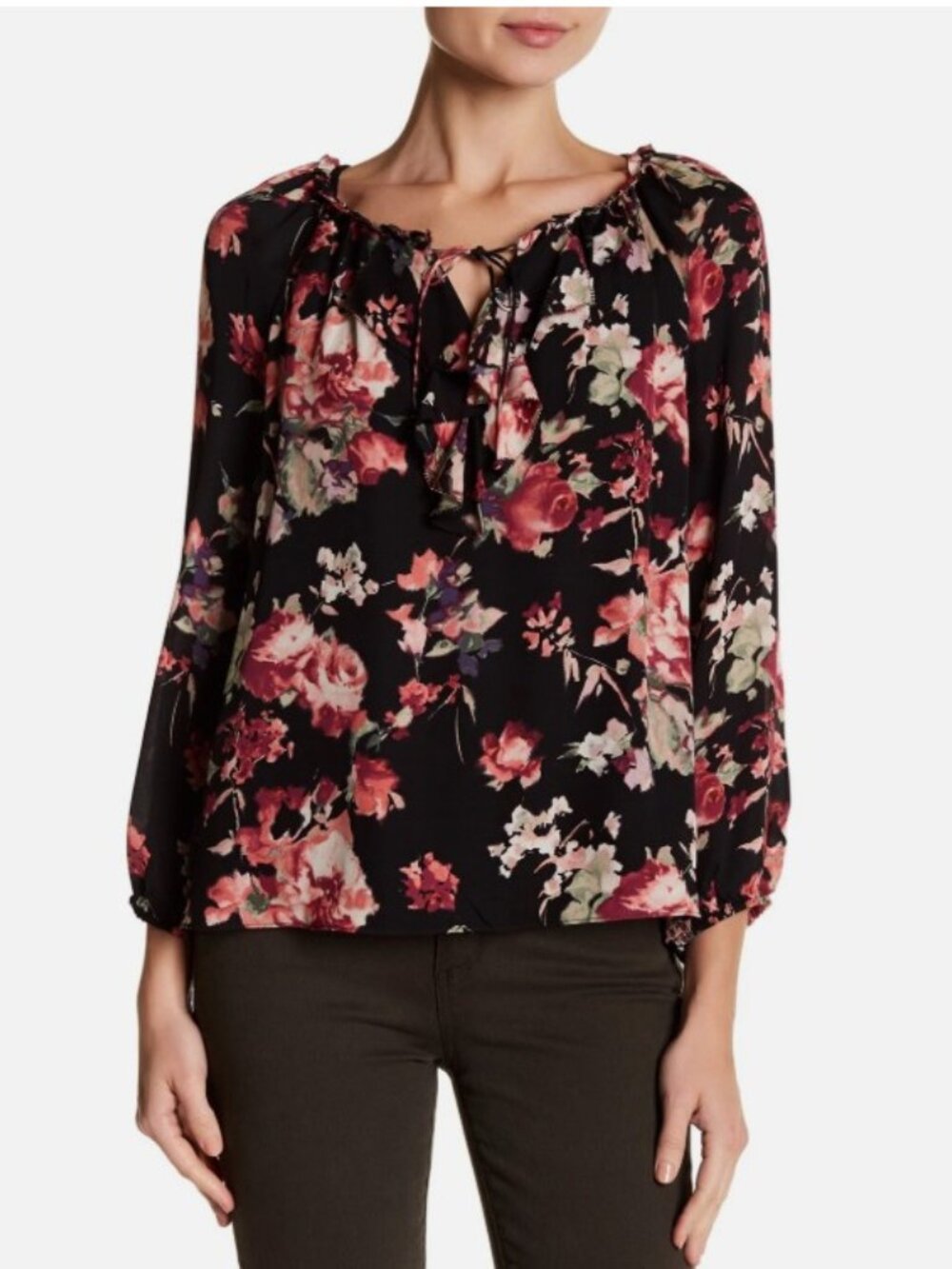 Joie Axcel 100% Silk Printed Floral Blouse Top Size XXS 2XS Excellent Condition